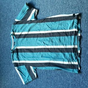 RVCA Striped Tee, Men's, Large, Faded Green